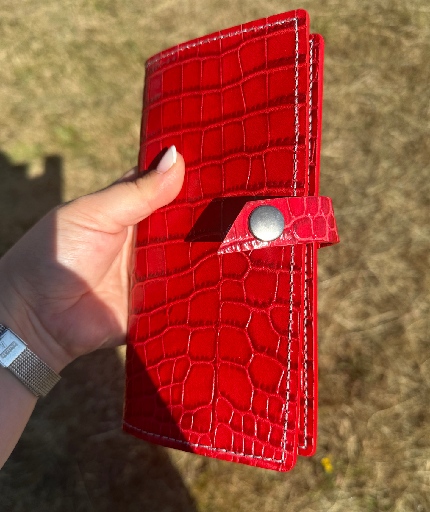 WOMEN RED- CROC WALLET