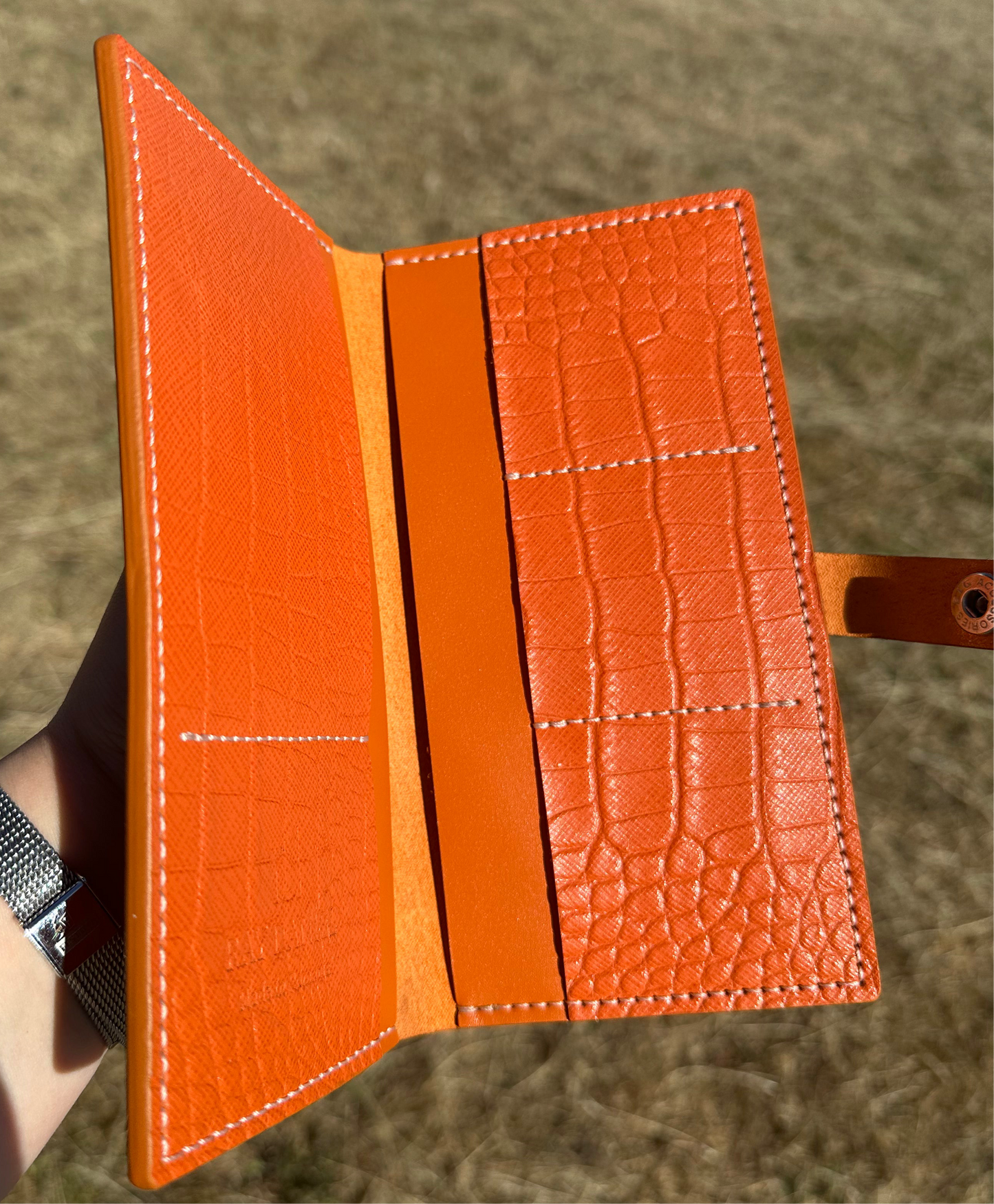Women orange wallet