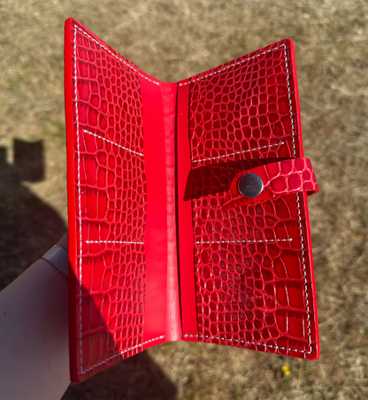 WOMEN RED- CROC WALLET