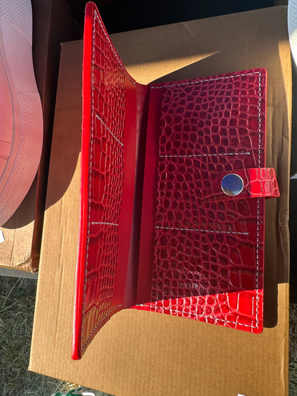 WOMEN RED- CROC WALLET
